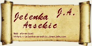 Jelenka Arsekić vizit kartica